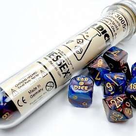 Dice Lab Lustrous Polyhedral Azurite/Gold (7-Die Set)