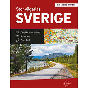 : Stor Vägatlas Sverige Kartförlaget, A3 format, spiral
