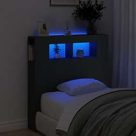 vidaXL Sänggavel LED svart 100x18,5x103,5 cm konstruerat trä 837331