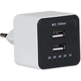 Gelia 4000060221 USB-laddare 2-vägs, nedräkningstimer