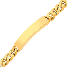 Ace of Spades IP-guldpläterad pansararmband med platta Miami Cuban 10 mm SSB-8411PGP/22cm