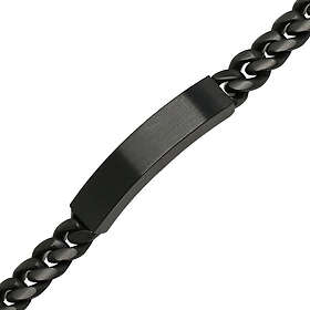 Ace of Spades svart pansararmband med platta Miami Cuban 10 mm SSB-8411PBK-22cm