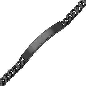 Ace of Spades svart borstat pansararmband med platta Miami Cuban 8 mm SSB-8411-8PBK/19cm