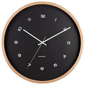 Karlsson väggklocka Modesta light wood black KA5938BK