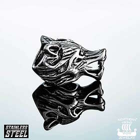 Northern Viking Jewelry NVJHE009 skäggsmycke Wolf Head