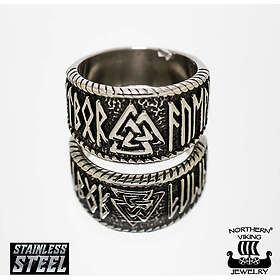 Northern Viking Jewelry Steel Valknut ring NVJSO022-190