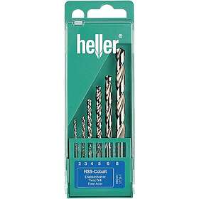 Heller 17735 D HSS Metall-spiralborrset 6 delar 2 mm, 3 4 5 8 mm Cobalt DIN 338 Cylinderskaft 1 set