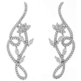 Silver Bar helix smycken blommor pave strassörhängen 42 cm 7324