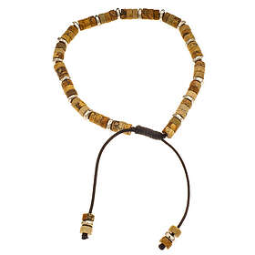 Silver Bar natural sten armband latte justebart 4422