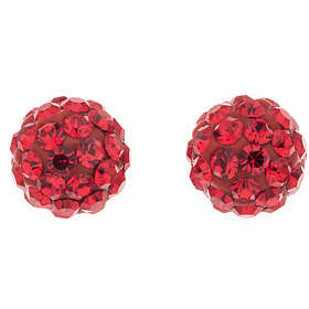 Silver Bar kulaörhängen pave röd 10 mm 4274