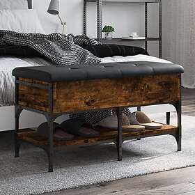 vidaXL Skobänk rökfärgad ek 82x42x45 cm konstruerat trä 835194