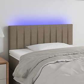 vidaXL Sänggavel LED taupe 100 x 5 78/88 cm tyg 3121844