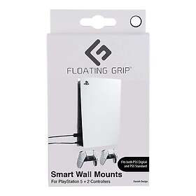 Floating Grip Playstation 5 Wall Mounts by White Bundle