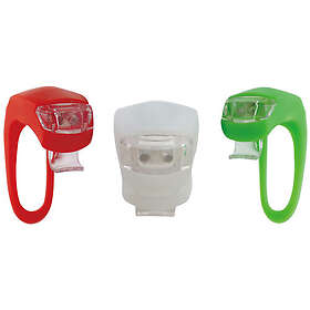 Hvid Nødlanterne sæt med 3 stk. , grøn & rødt lys