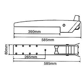 1852 Marine Quality Ankarrulle Vippbar AISI 316l-585mm b-80mm Passar 10-20kg a