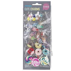 Panduro Hobby Hängen charms, 30 st. i 5 olika roliga & färgglada designer