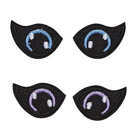 Panduro Hobby Pony tygögon 2 par, blå & lila, 32x20 mm