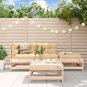 vidaXL Loungegrupp för trädgården 4 delar massiv furu 3186494