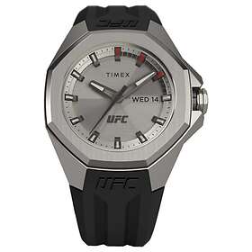 Timex x UFC TW2V57200 Pro Silver Dial Black Silicone Watch