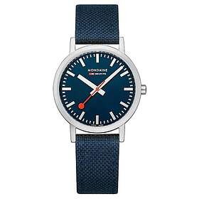 Mondaine A660.30314.40SBD Classic 36 Mm Blue Textile Strap Watch