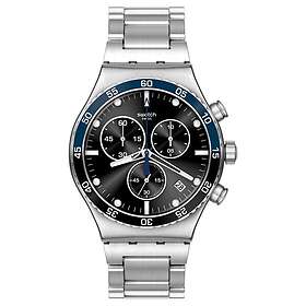 Swatch YVS507G Dark Blue Irony Black Dial Stainless Steel Watch