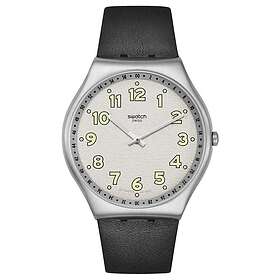 Swatch SS07S134 BLACK HEPCAT (42mm) White Dial Black Watch