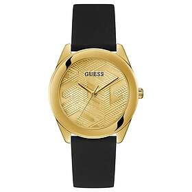 Guess GW0665L1 Women's Cubed (40mm) Gold Dial Black Watch