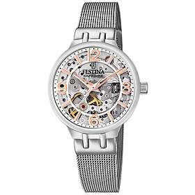 Festina F20579/1 Ladies Skeleton Automatic W/ Mesh Watch