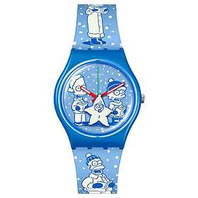 Swatch SO28Z126 x The Simpsons TIDINGS OF JOY (34mm) Blue Watch