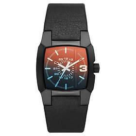 Diesel DZ2000 Cliffhanger Black Dial Black Leather Strap Watch