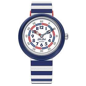 Flik Flak FBNP193 LITTLE BOAT Blue and White Stripe Fabric Watch