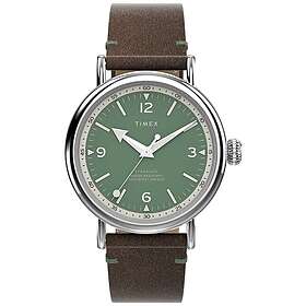 Timex TW2V71200 Men's Waterbury (40mm) Green Dial Brown Watch