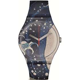 Swatch SUOZ351 Louvre Abu Dhabi THE GREAT WAVE BY HOKUSAI Watch