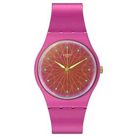 Swatch SO28P110 FANTASTIC FUSHIA (34mm) Neon Pink Dial Watch