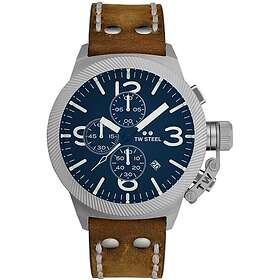 TW Steel CS106 Canteen Chronograph (45mm) Blue Dial Brown Watch