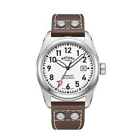 Rotary GS05470/18 Commando White Dial Brown Leather Watch