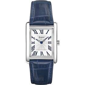 Accurist 71002 Rectangle Womens White Dial Blue Leather Watch