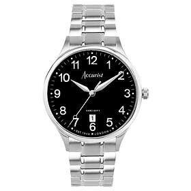 Accurist Mens Black Dial Stainless Steel