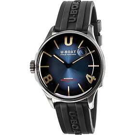 U-Boat 9021/A DARKMOON 40MM BLUE SS SOLEIL Black Rubber Watch