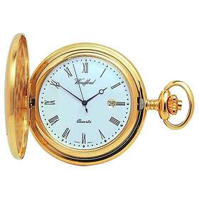 Woodford 1207 Full Hunter Gold Quartz Pocket Watch