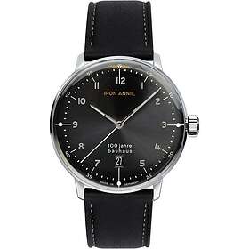 Iron Annie 5046-2 Bauhaus Black Dial Black Leather Strap Watch