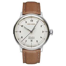 Iron Annie 5046-1 Bauhaus White Dial Brown Leather Strap Watch