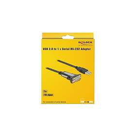 DeLock Adapter USB Type-A to 1 x serial RS-232 DB9 USB seriell kabel USB till DB-9 3 m