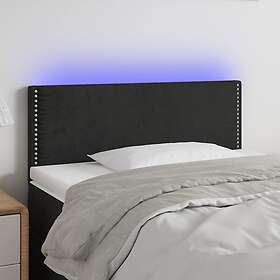 vidaXL Sängynpääty LED svart 100 x 5 78/88 cm sammet 3121516