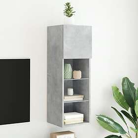 vidaXL Tv-skåp med LED-belysning betonggrå 30,5x30x90 cm 837007