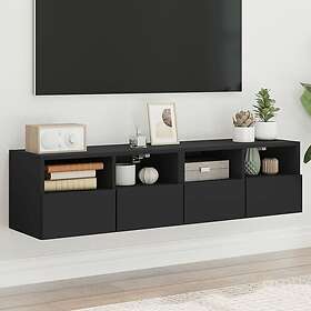 vidaXL Väggmonterad tv-bänk 2 st svart 60x30x30 cm konstruerat trä 836857
