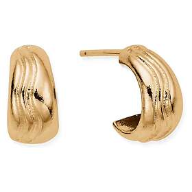 ChloBo GEH3325 Waves Huggie Hoop Earrings Gold Plated Jewellery