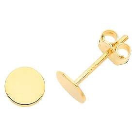 James Moore TH ES672 9ct Gold Flat Circle Stud Earrings Jewellery