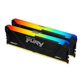 Kingston FURY Beast RGB 16GB:2x8GB DDR4 RAM 3600MHz DIMM 288-pin Icke ECC CL17