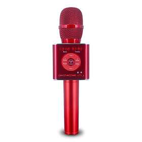 INF Trådlös Karaoke mikrofon med Bluetooth högtalare 2x5W röd